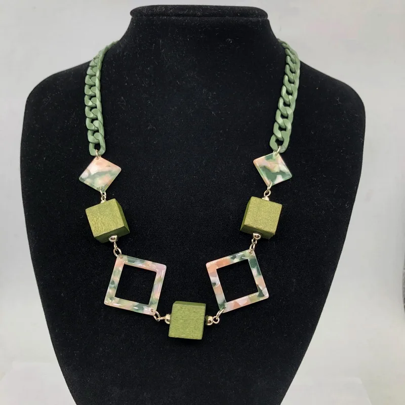 Длинное летнее ожерелье для женщин цепочки с бусинами готические аксессуары