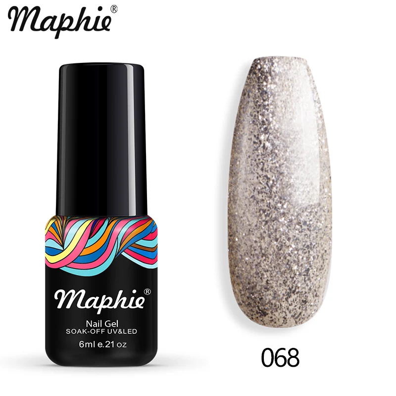 068 Maphie бриллиантовый блеск с ультрафиолетовым свечением Гель-лак для ногтей мерцающий декор с блестками Блестящий лак для ногтей полуперманентный лак Led синий гель для ногтей - Цвет: 068