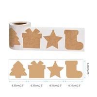 c90d 300pcsroll retro kraft paper sealing stickers roll classic xmas package decorative adhesive tag roll wrapping labels