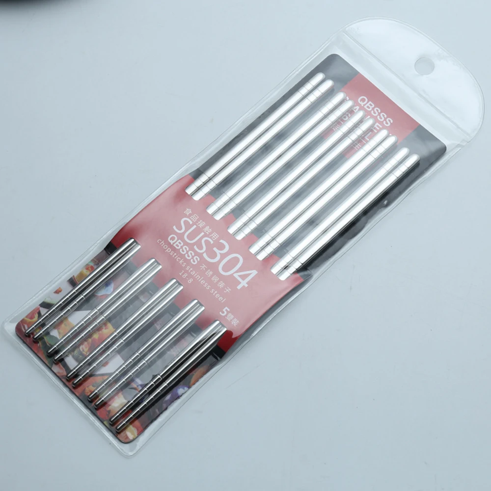 5 пар/упаковка пищевой топ 304 набор посуды из нержавеющей стали противоскользящие