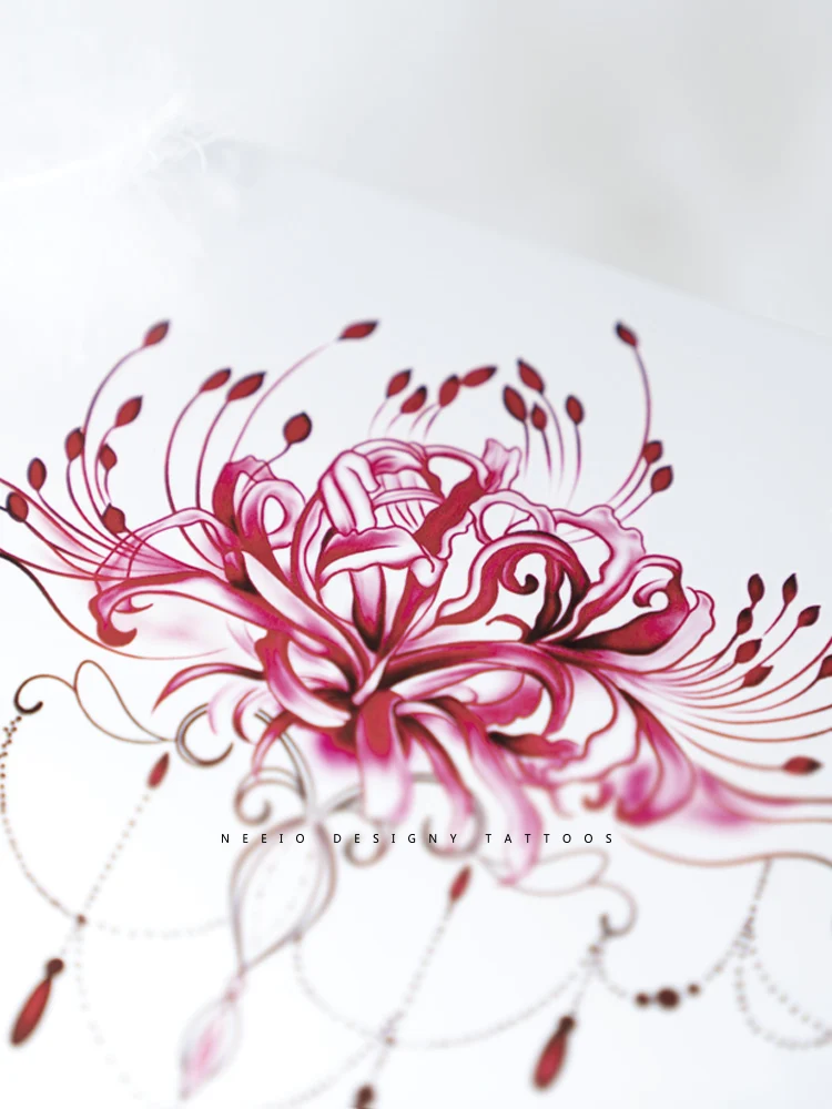 

CX Tattoo Sticker Red Bianhua Jewelry Chain Sexy Waterproof Female