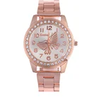 Reloj Mujer Новая мода люксовых брендов Стразы для женщин часы из розового золота нержавеющая сталь часы женские кварцевые часы час