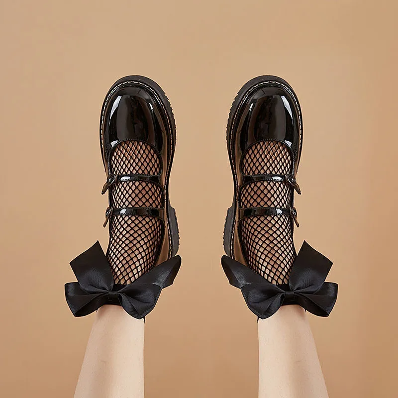 

Big Bows Black White Socks Breathable Fishnet Cute Women Socks Summer Thin Girls Short Socks Sokken