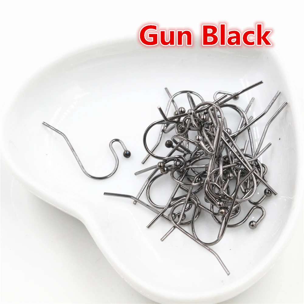 Gun black 100 шт./лот, 21x16 мм, сделай сам, серьги, застежки, крючки, фурнитура, сделай сам, аксессуары для изготовления ювелирных изделий, латунный крючок, серьги, ювелирные изделия - Цвет: Gun black