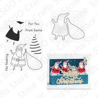 new christmas clear stamps and metal cutting dies for diy santa claus craft making festival greeting handmade card scrapbooking