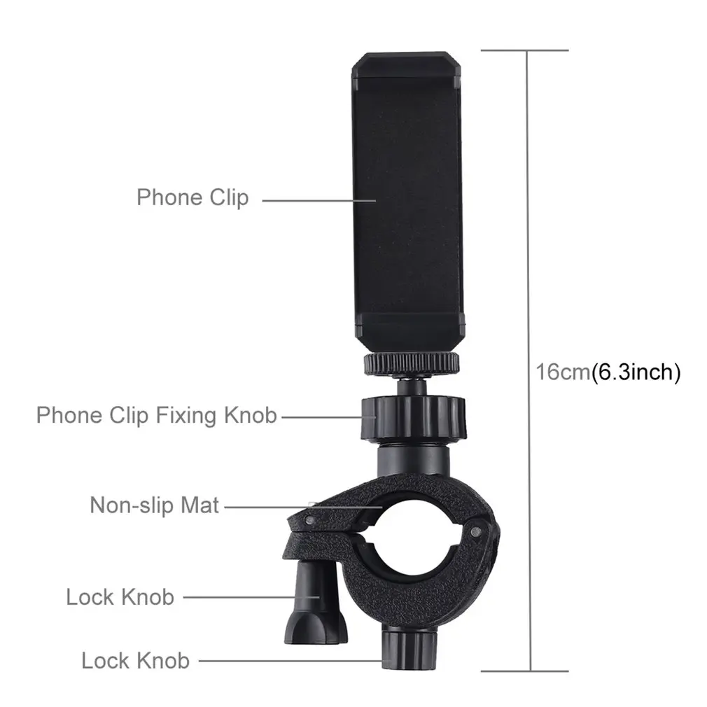 

Handlebar Adapter Mount Phone Clamp Bracket Fill Light Tripod Led Ring Light Desktop Self-timer Anchor Beauty Photo Lighting