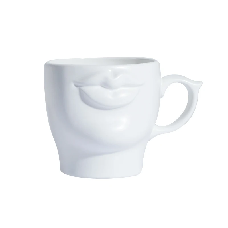

Personalized 3D Mouth Ceramic Coffee Mug White Handmade Porcelain Tea Milk Cup Creative Drinkware Special Gift For Mom Men Women