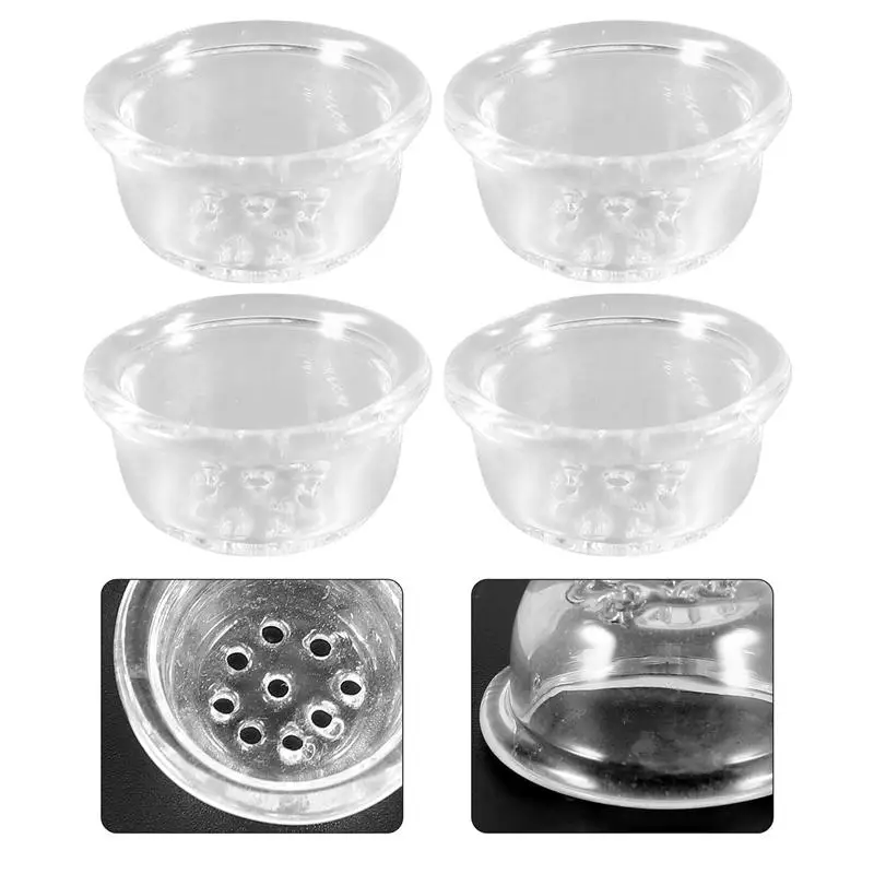 

1 Set 4Pcs Silicone Smoking Tools Glass Pipe Bowls Replacement Glass Bowls (Transparent)