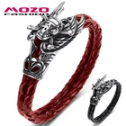 Мужские ювелирные изделия MOZO, из натуральной кожи черного цвета, из нержавеющей стали, в стиле панк, дьявол и ангел, шарм, браслет 2021