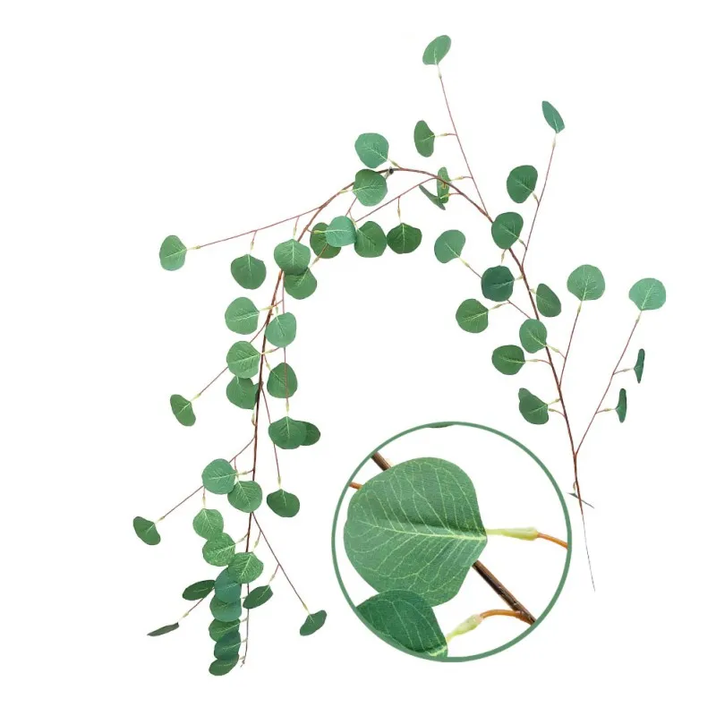 

Artificial Eucalyptus Leaves Vine Fake Hanging Vine Plant Leaves Garland Home Garden Wall Decoration Green Home Table Decor