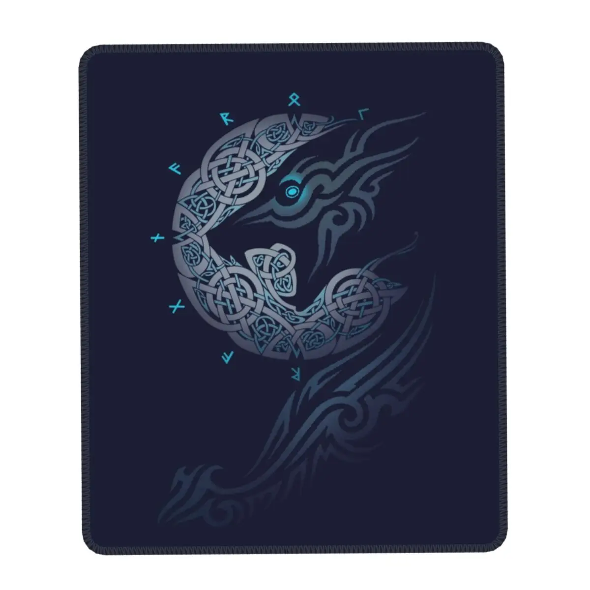 

Ragnarok Moon Fenrir Wolf Mouse Pad Square Gaming Mousepad Non Slip Rubber Base Norse Mythology Viking Office Computer Mat