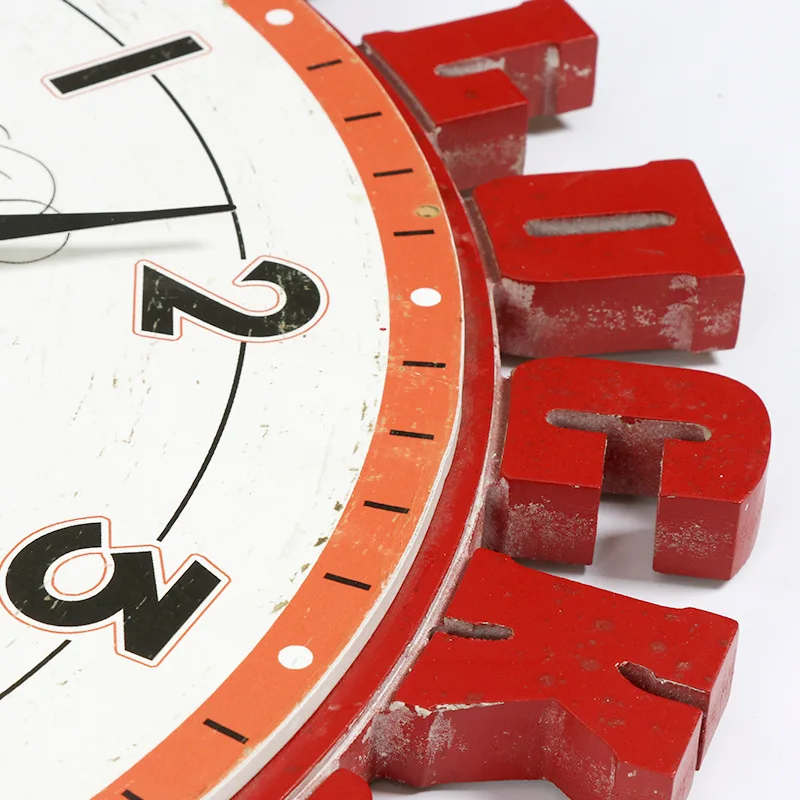 Настенные часы креативные большие 3d с алфавитом 50 см в стиле потертый шик