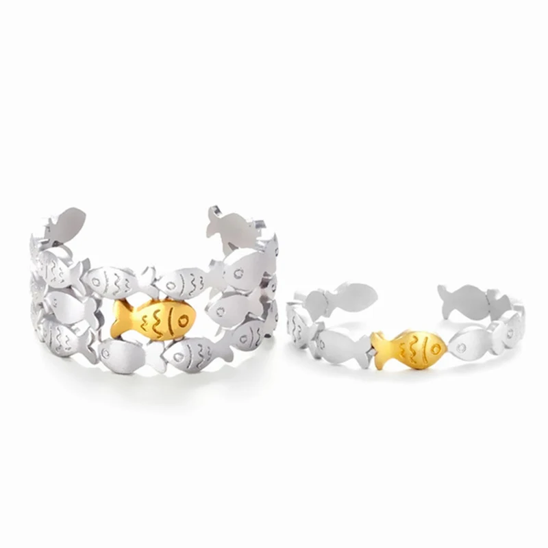 

Men New Fashion Vintage Big Silver Color Multilayer Cute Fish Rings for Women Statement Creative Jewelry Encourage Friends Gift