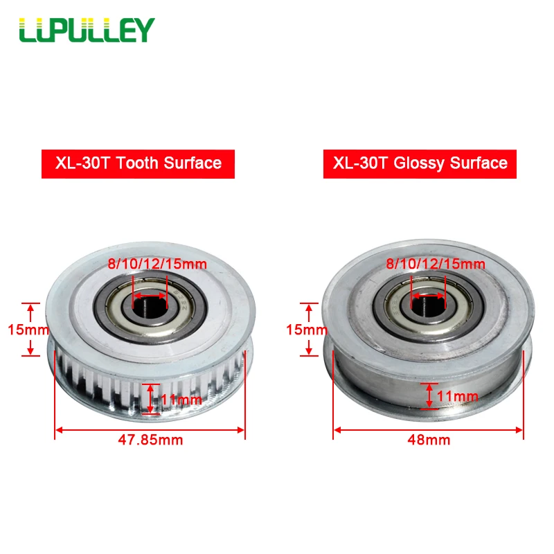 LUPULLEY XL 30T зубов холостой шкив колеса диаметр 8/10/12/15 мм алюминиевый Шестерни зубы 30 Ширина 11 мм 3D принтеры Запчасти