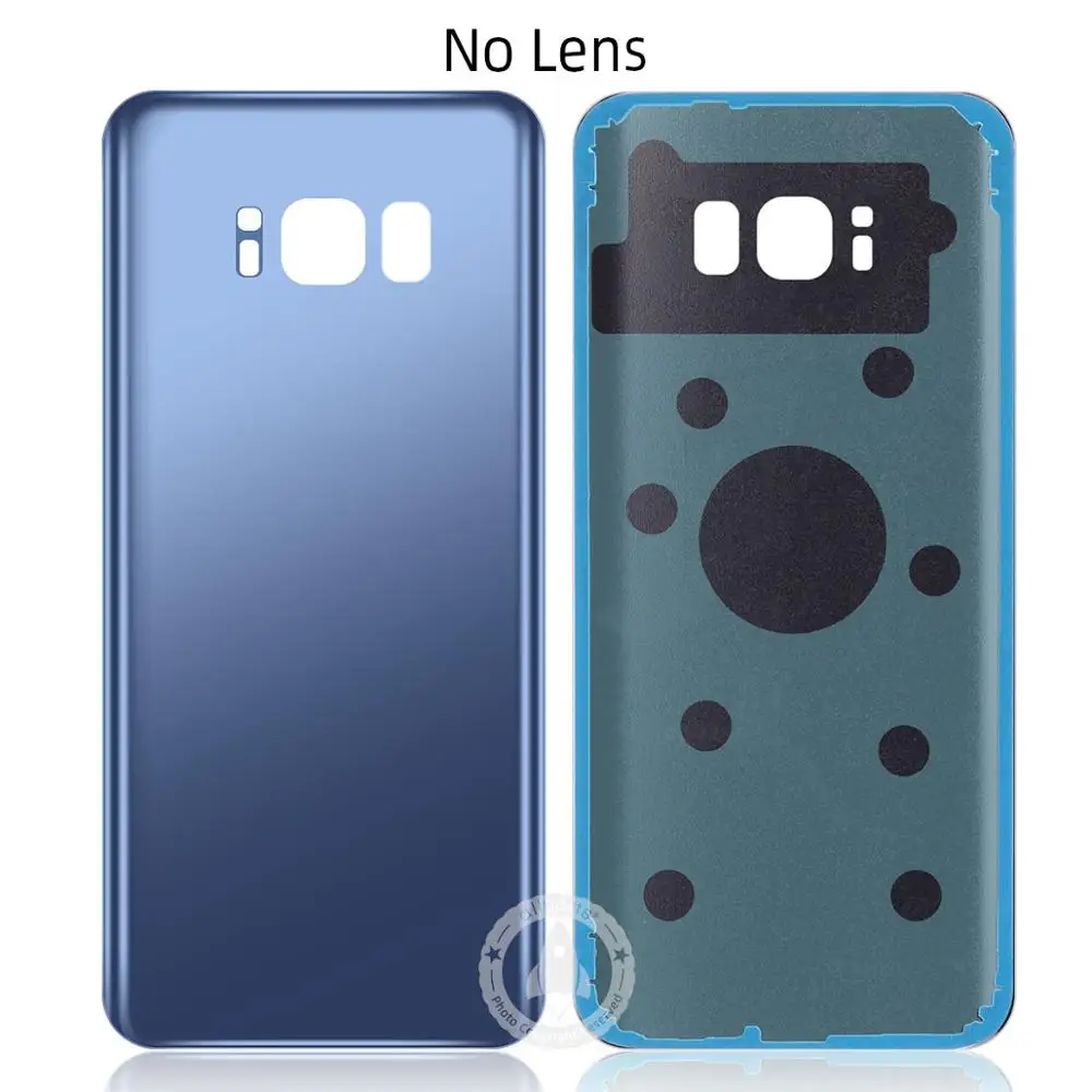 Samsung стеклянный Телефон задняя крышка батареи для samsung S8 Plus корпус S8+ G955 Корпус задняя крышка чехол - Цвет: Purple No Lens