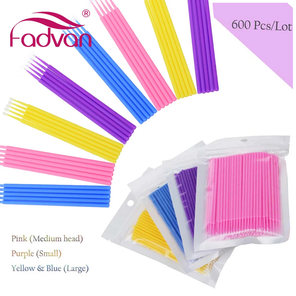 600 шт./лот одноразовая микро щетка для наращивания ресниц клей удаления мазков