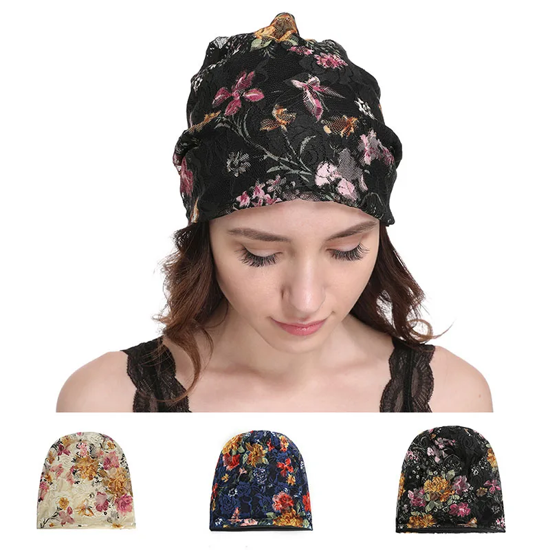 Женские кружевные шапки с большими цветами головной убор весенне-летний модные