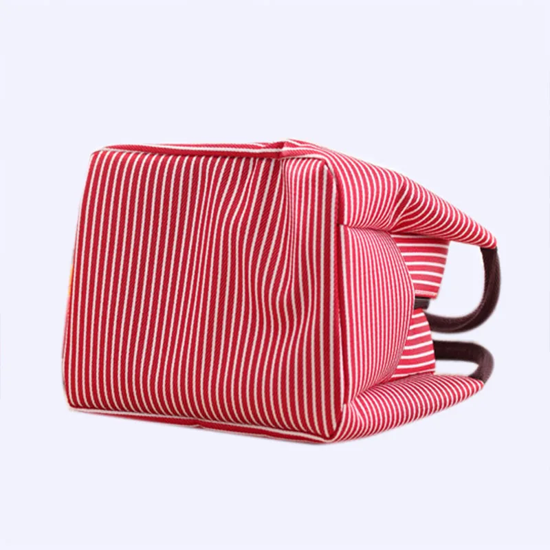 Полосатая сумка для ланча женщин изолимический мешок Упакованные пищевые