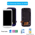 ЖК-дисплей для Samsung Galaxy S3 i9300, сенсорный экран, дигитайзер, Главная кнопка, полная сборка, с рамкой, подарок, инструменты для ремонта