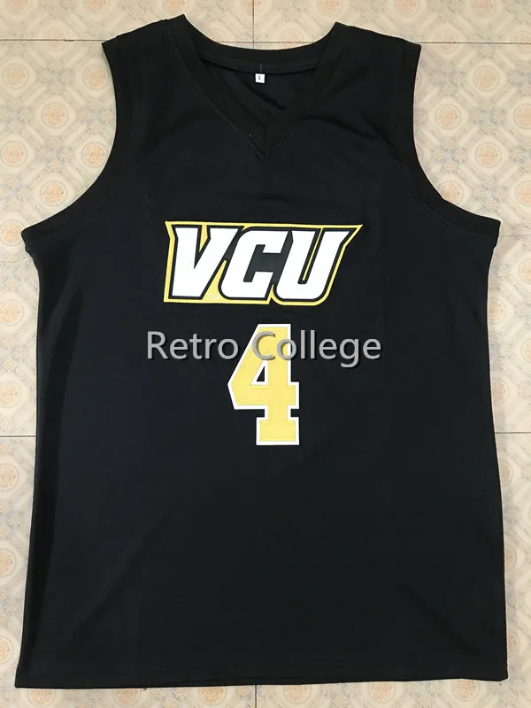 

#4 Justin Tillman VCU College Retro Basketball Jersey Mens Embroidery Stitched Custom Any Number Name