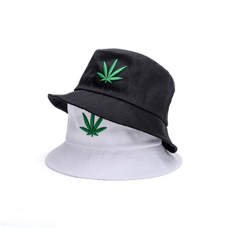 

Maple Leaf Panama Bucket Hats Women Men Hip Hop Cap Cotton Leaves Embroidery Summer Hat Outdoor Casual Beach Visor Sunscreen Hat