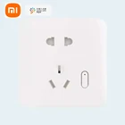 Умная настенная розетка Xiaomi MijiaAPP, дистанционное Голосовое управление, независимое управление электричеством, переключатель для детской безопасности