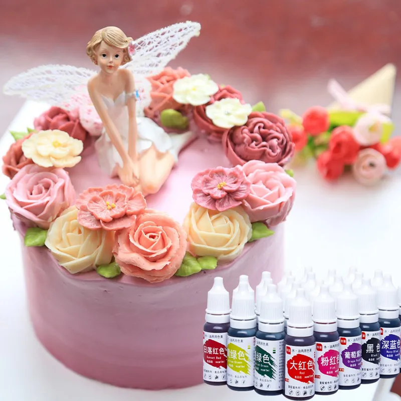 12pcs 10ml Natural Ink Food Coloring Cake Pastries Cookies Liquid Dye Pigment Baking Decor Fondant Cooking Icing DIY Crafts |