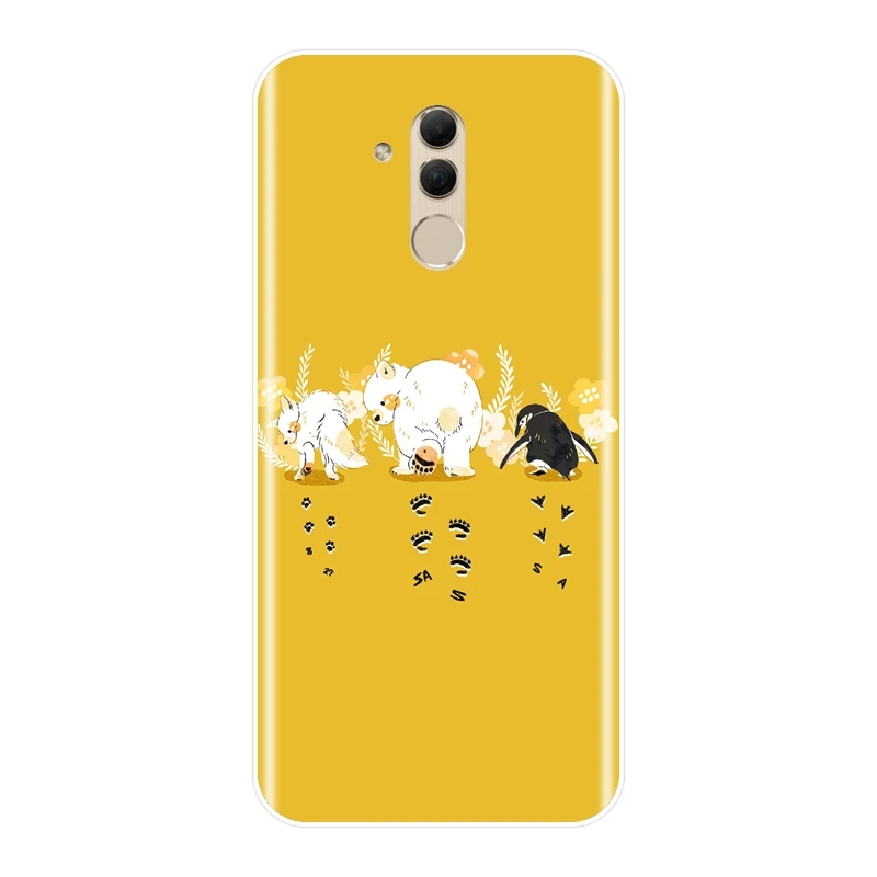 Чехол для телефона с милым пингвином и кроликом белого медведя Huawei Mate 9 10 20 Lite