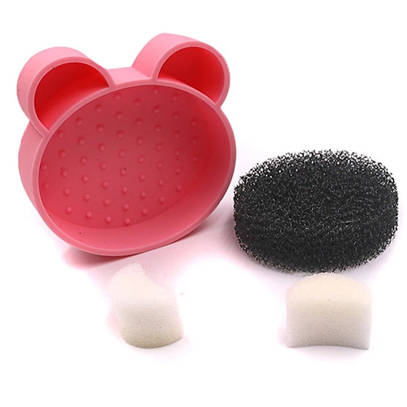 Набор для очистки кистей макияжа двухсторонний дизайн с коробкой чистки