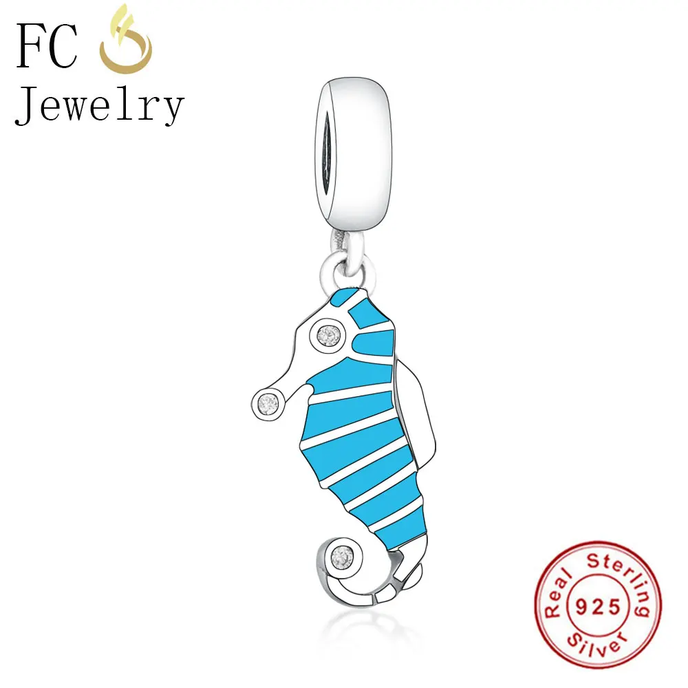 Подвеска-Шарм для браслета из серебра 925 пробы с синей эмалью | Украшения и