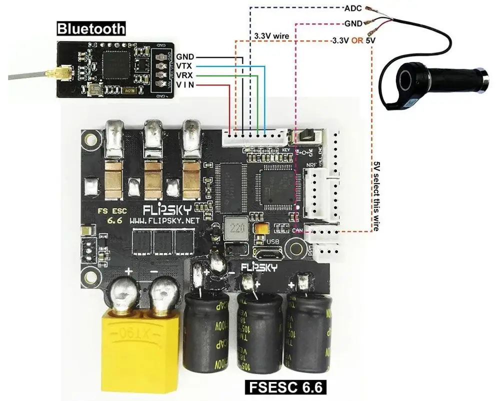 Беспроводной модуль Bluetooth 2,4G для электрического скейтборда на основе проекта nrf51_vesc Flipsky