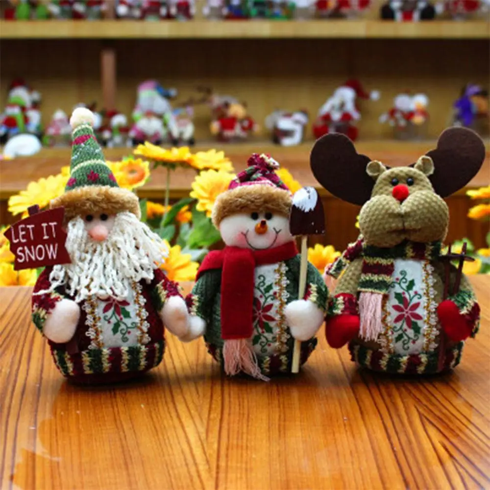 

Christmas Ornaments Festival Santa Claus Doll Elk Snowman Xmas Tree Hanging Gift