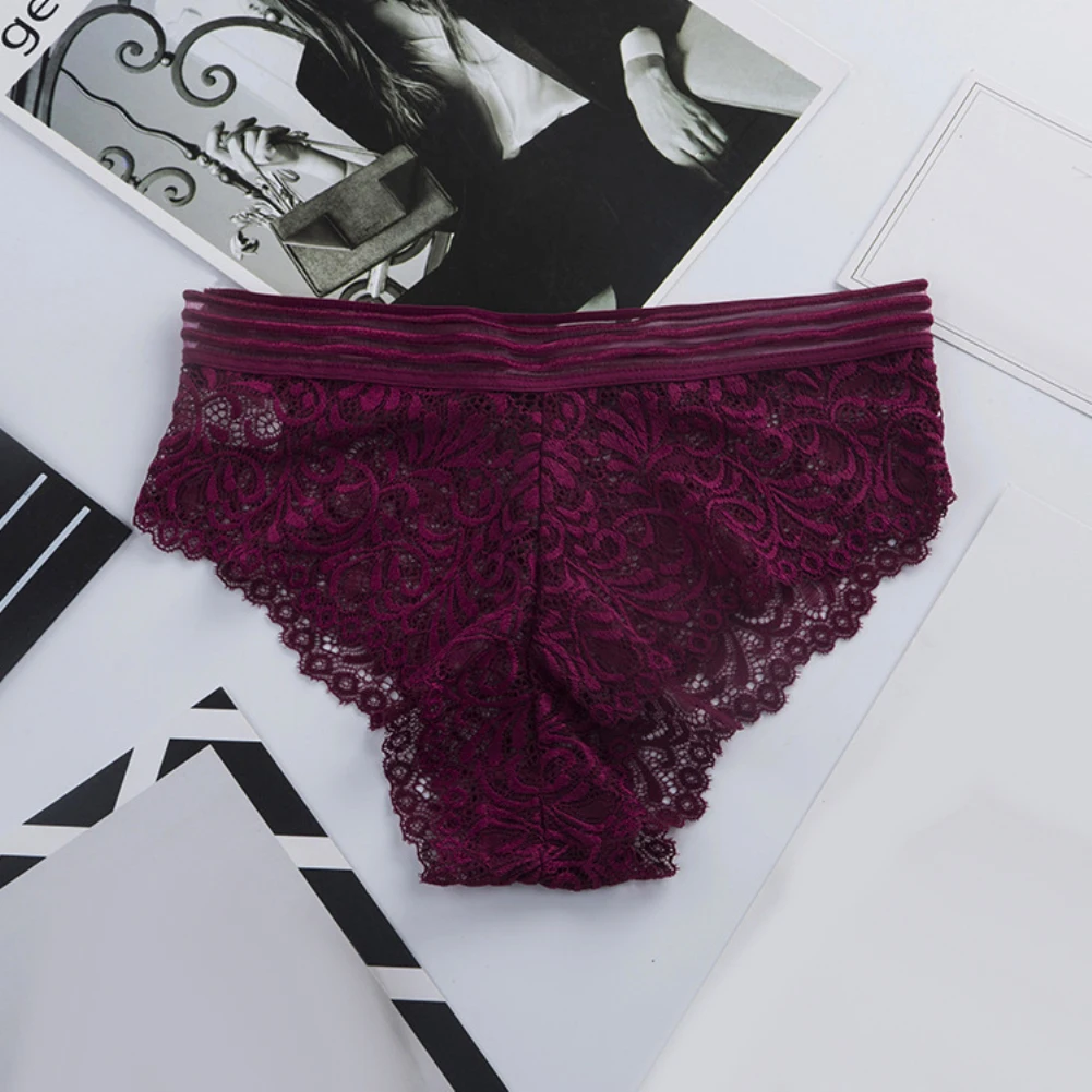 Женское нижнее белье женские трусики сексуальные однотонные кружевные с высокой
