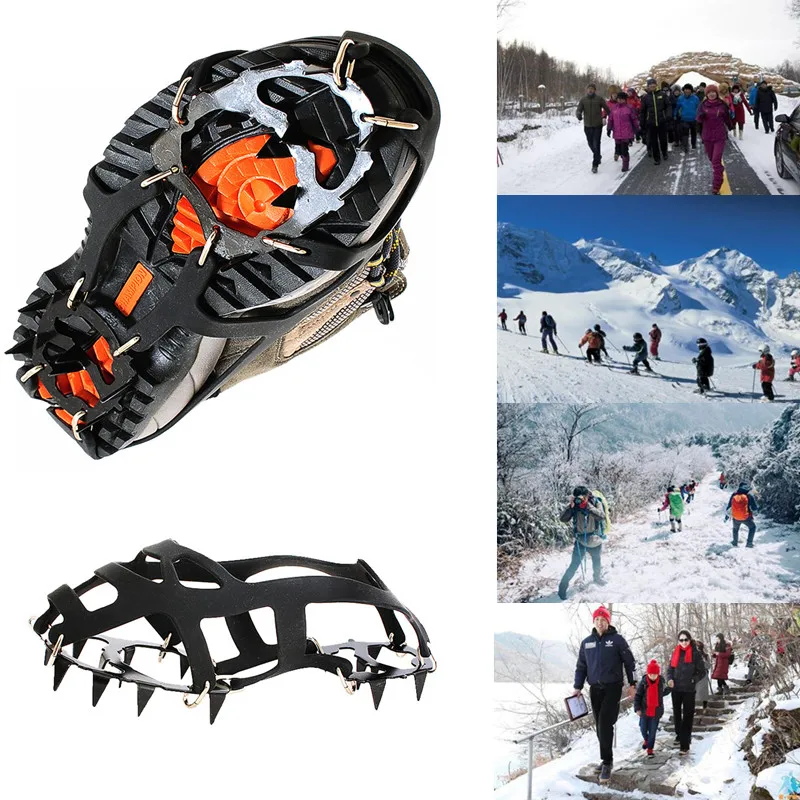 Открытый 18 зубов кошки лед с альпинистским оборудованием Non slip шипы прочный