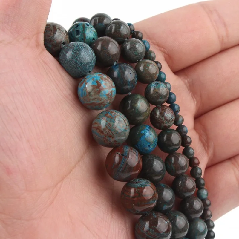 Синие сумасшедшие кружевные Бусы из камня Агата натуральные круглые свободные