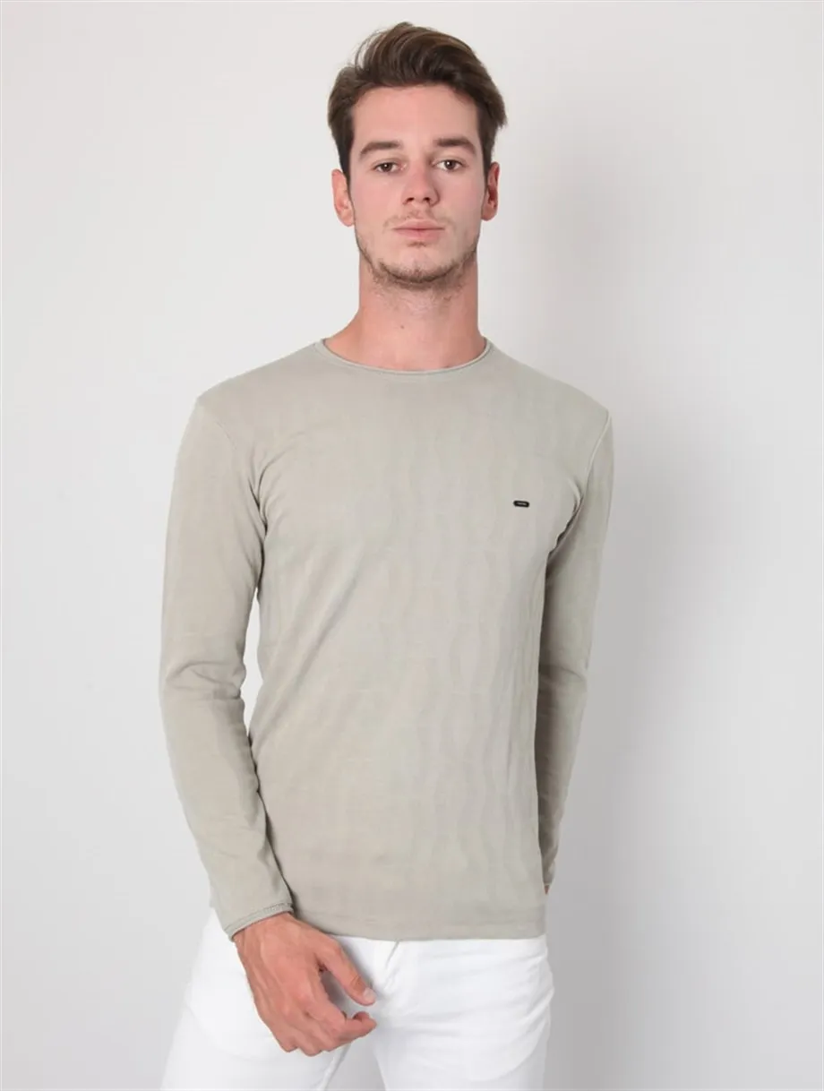 

Мужской трикотажный жаккардовый свитер с круглым вырезом