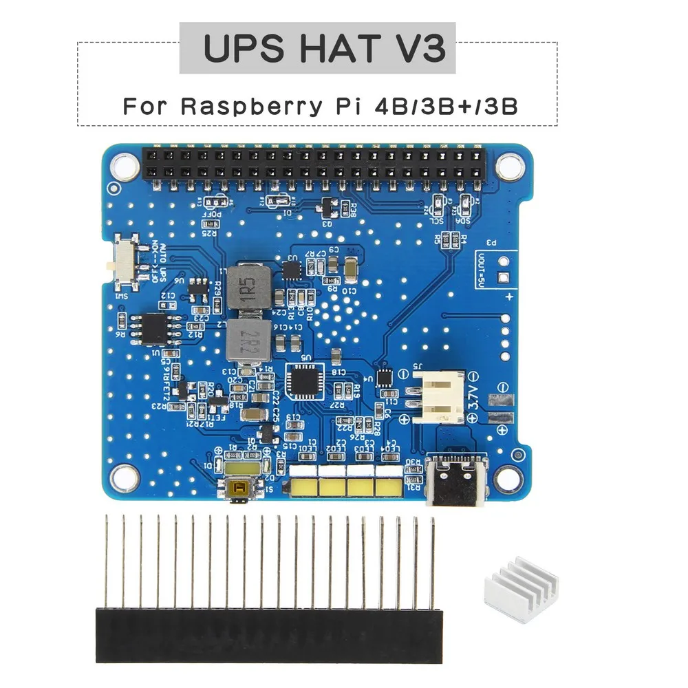 Raspberry Pi 4 UPS HAT 3 с Type-C модуль платы расширения литиевой батареи (без батареи) для Model