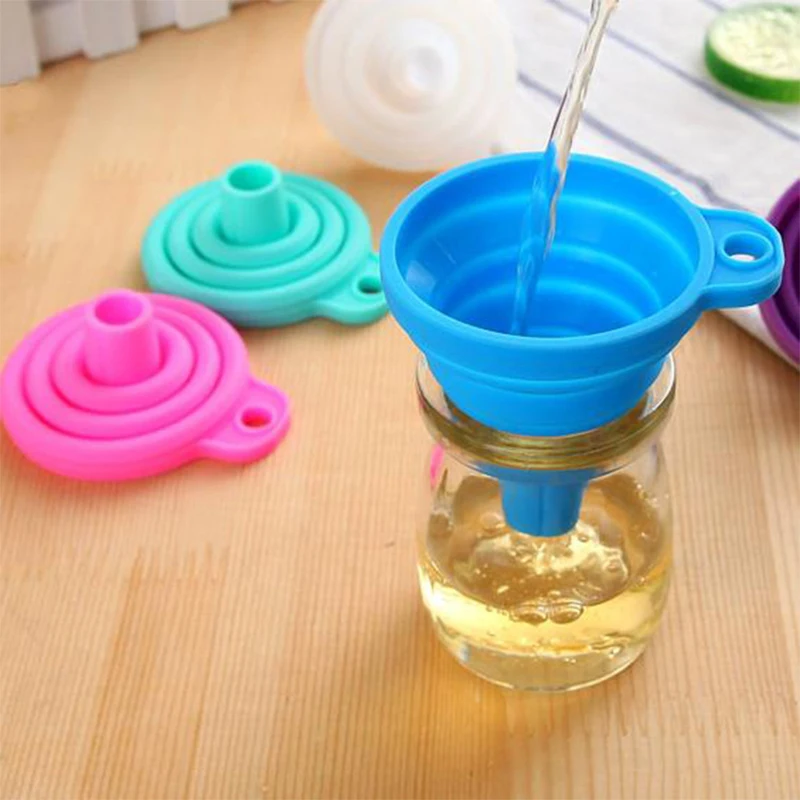 

Kitchen accessories gadgets food grade folding silicone funnel household liquid filling oil grid high temperature resistance