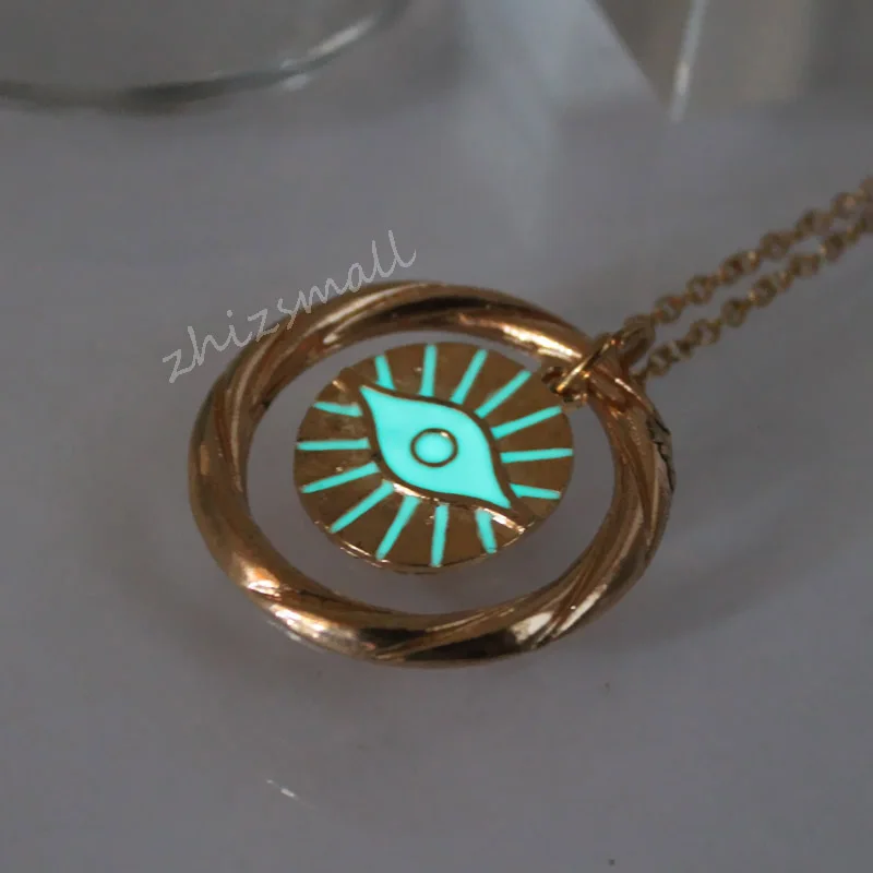 Ожерелье с подвеской «глаз дьявола» женское, светящаяся цепочка с кулоном, модное Ювелирное Украшение в темноте