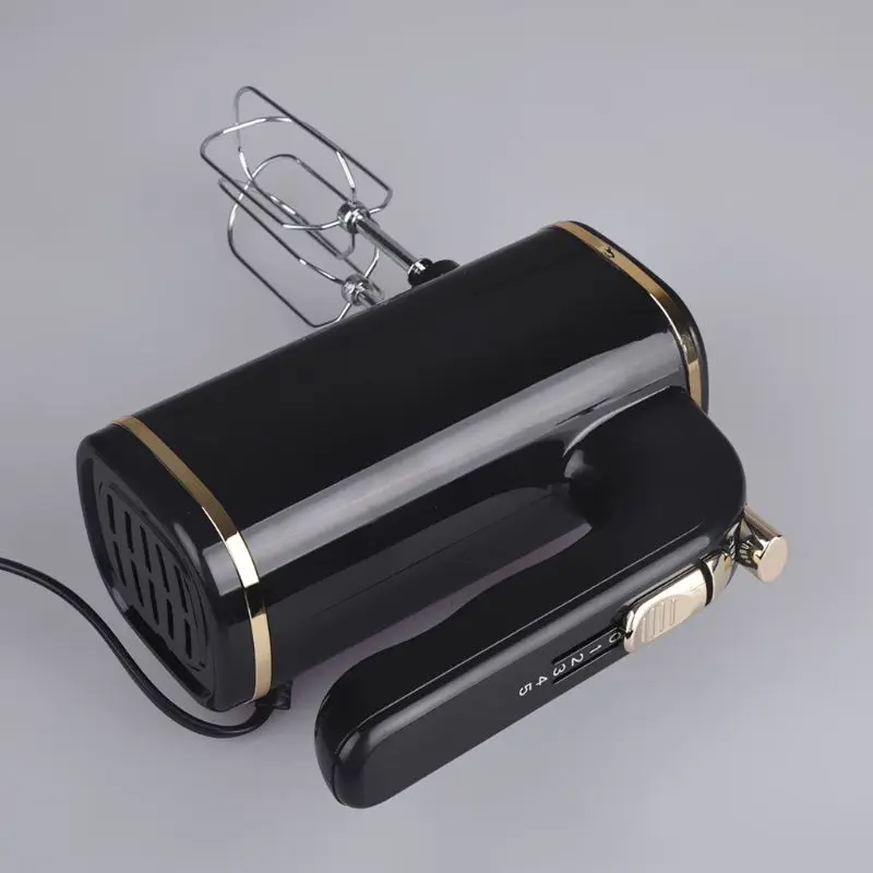 

200W Electric Egg Mixer 5 Speeds Handheld Egg Whisk Dual Stick Stainless Steel Food Beater