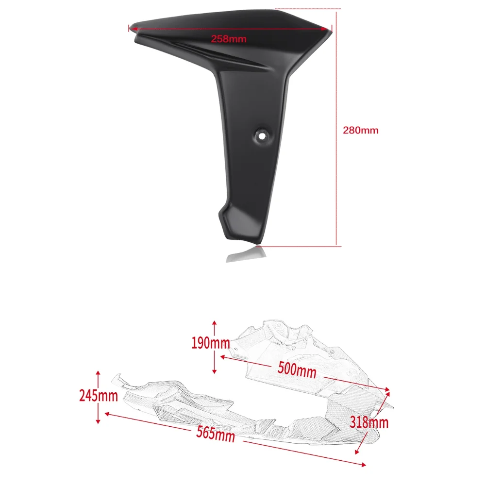 Нижняя часть Bellypan + Боковая крышка радиатора обтекатель для Yamaha MT09 FZ09 2014-2020 Tracer900