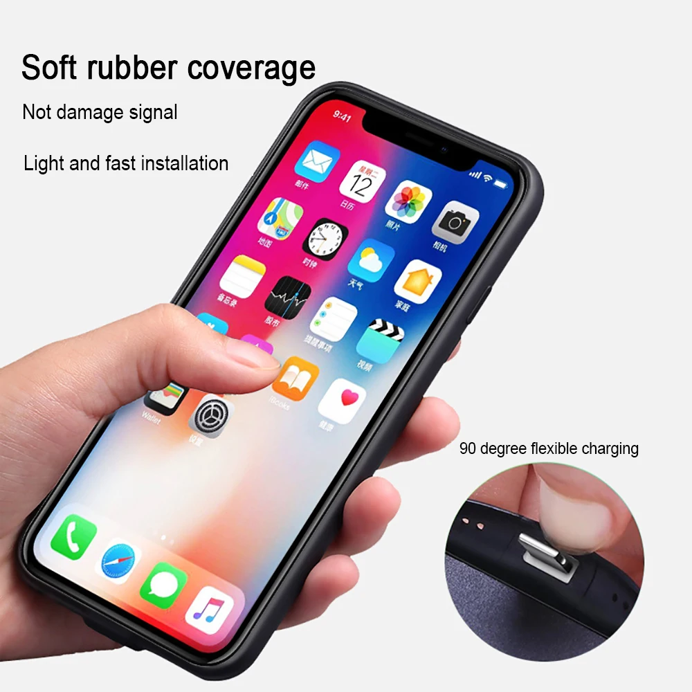 Мягкий силиконовый чехол с внешним резервным аккумулятором для iPhone 6 7 8 6S 6P 7P 8P