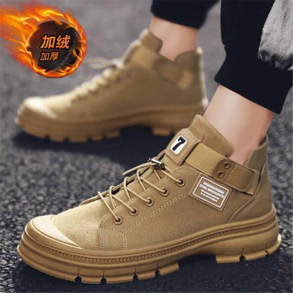 

High-top riding boots plus cashmere men's shoes autumn and winter new men's retro tooling boots casual boots men platform boots