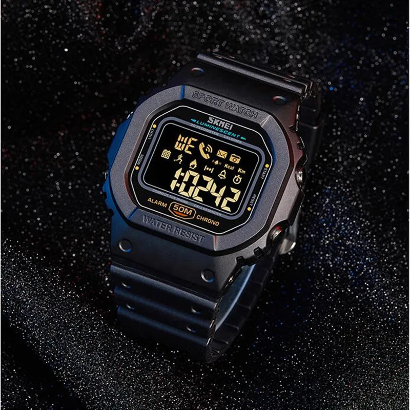 Luxury Bluetooth Calorie Pedometer Smart Watch Men SKMEI Brand Fashion Sports Military Digital Waterproof Wristwatches reloj
