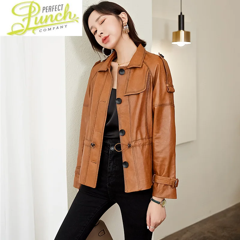 

Style Real Genuine Korean Leather Jacket Women Autumn Sheepskin Coat Motorcycle Coats Female Jackets 2021 WPY1279