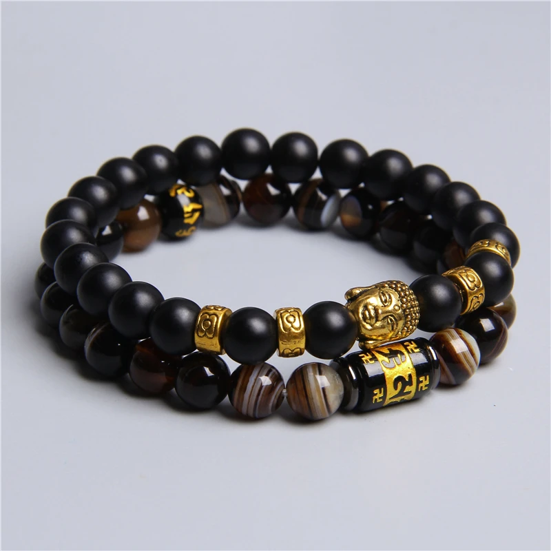 2 шт./компл. белые черные стеклянные бусины натуральные зеркальные браслеты из