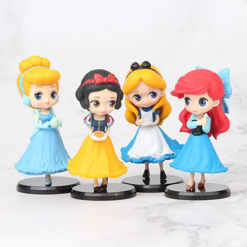 

8cm Disney Doll Snow White Belle Ariel Cinderella Action Figure Model Toy Doll Cake Decoration Children's Toy Birthday Gift
