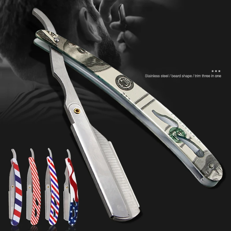 Мужской классический парикмахерский ручной складной нож для бритья бритва в