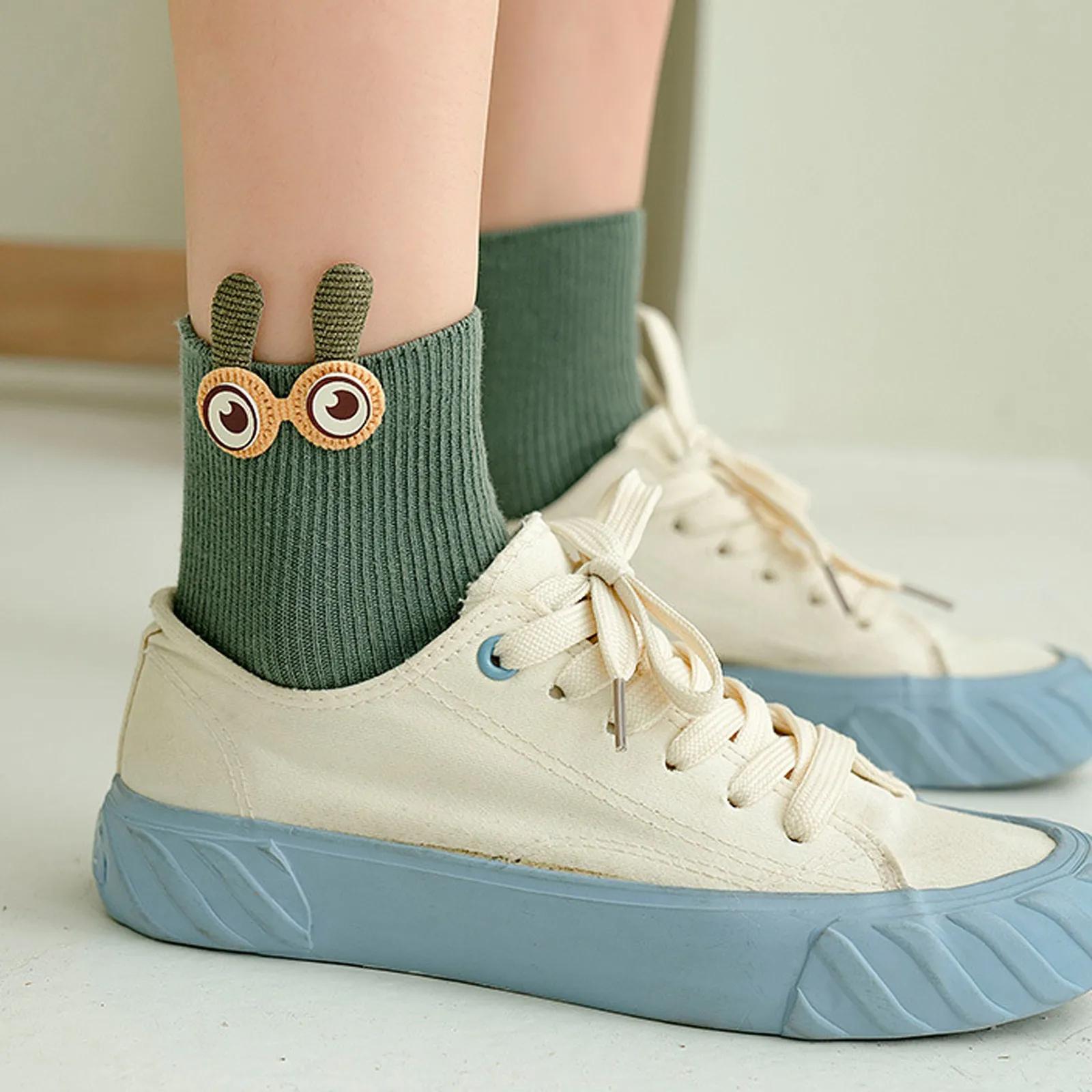 

Женские носки до щиколотки 10 шт. = 5 пар/лот, милые летние хлопковые короткие носки с объемными забавными рисунками из мультфильмов с большим...