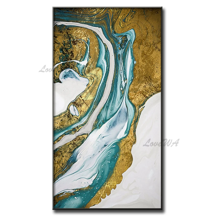 

Abstract Gold Colorful Oil Painting Canvas Wall Art Hand Painted Gold Oil Paintings Wall Picture Hangings Art For Bedroom Decor